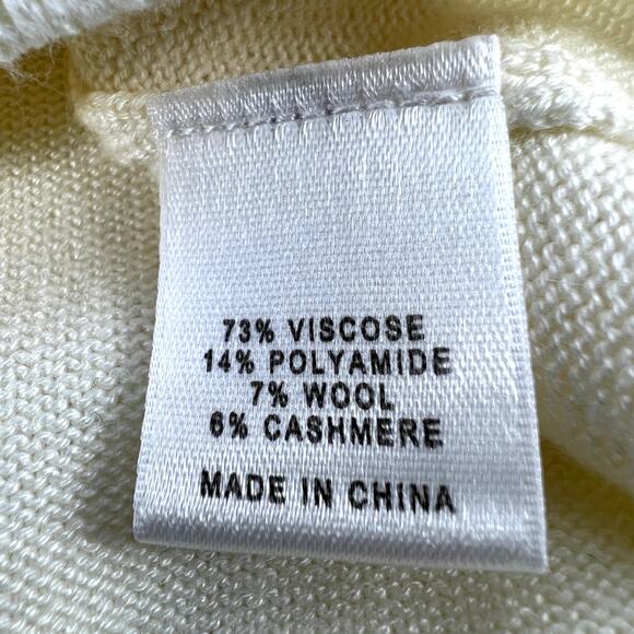 St. John Resort Striped Metallic Wool Cashmere Knit Shell Cream Black Size XL - Picture 8 of 10